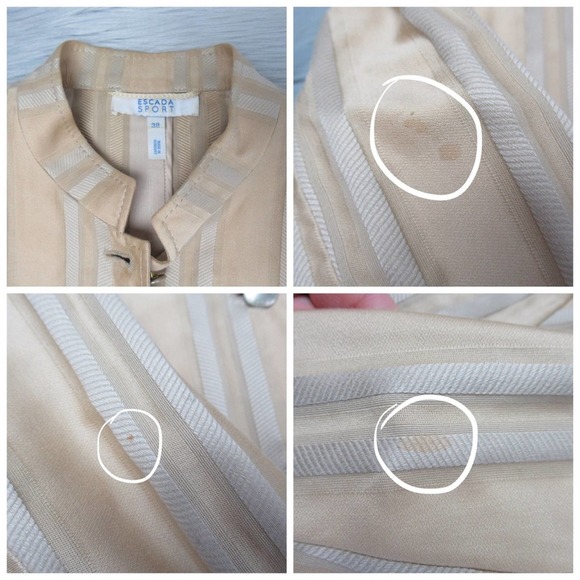 ESCADA Gold Damask Stripe MandarinCollar Button Front Jacket Blazer Size 38 US 8 - Picture 10 of 14